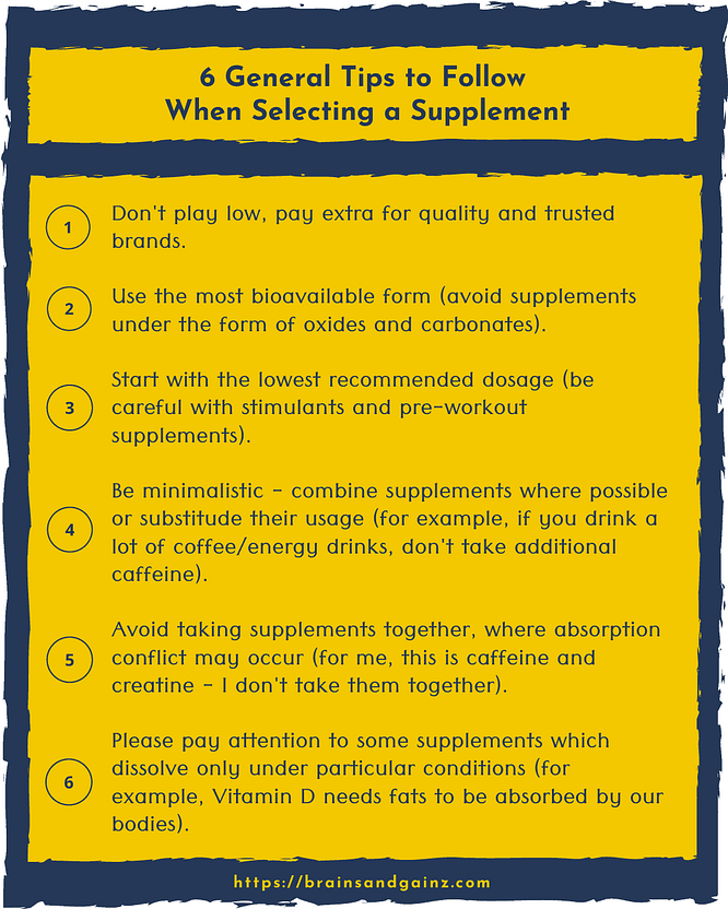 General Tips to Follow When Selecting Supplements